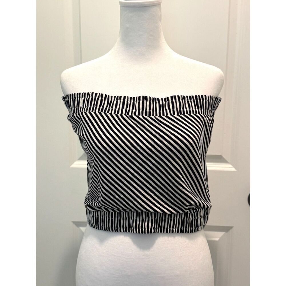 BB Dakota Womens Lg Crop Striped Tube Top